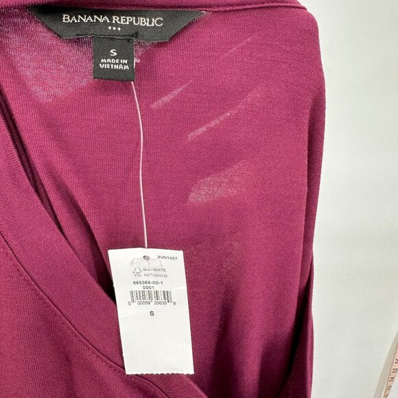 Banana Republic Women's Long Sleeve Maroon Blouse T-Shirt Tee Peplum Casual S - Picture 2 of 7